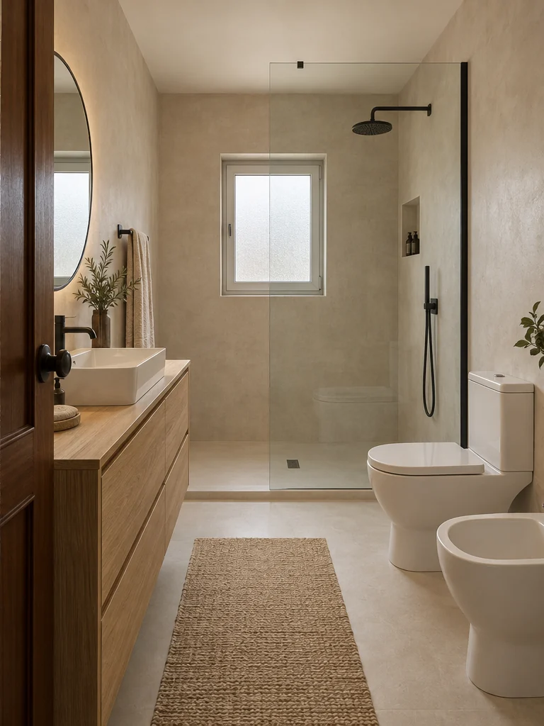 Conceito de casa de banho após remodelação